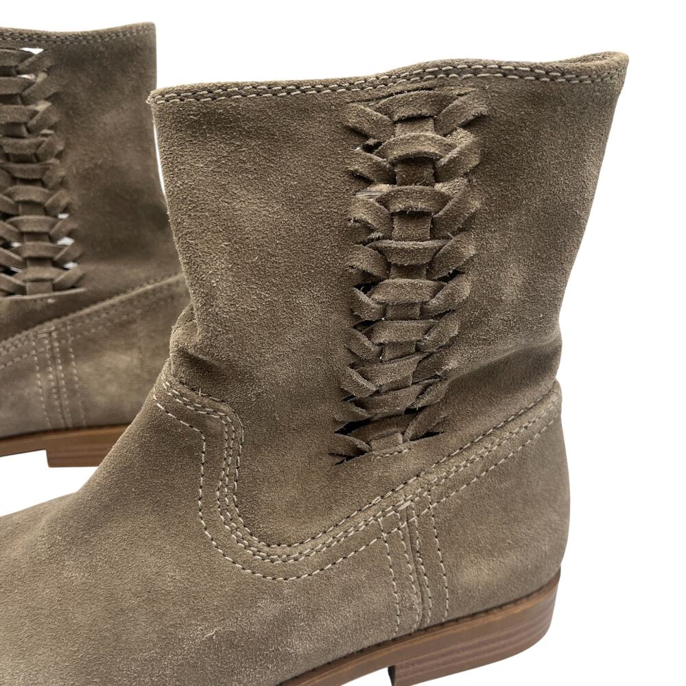 Steve Madden Cordella Braided Pull On Suede Ankle Boots Booties Taupe Size 8 - Picture 4 of 8